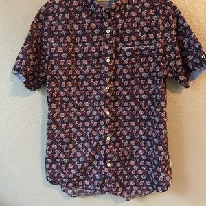 7 Diamonds Navy and Pink Floral Men's Shirt